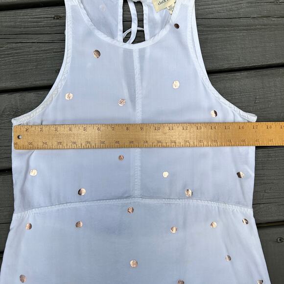 Anthropologie Cloth & Stone Polka Dot Seamed Dress White Rose Gold Size XS - Picture 5 of 11